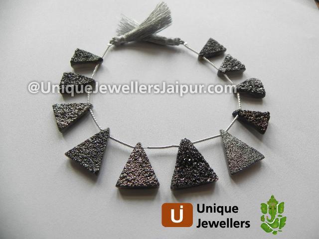 Platinum Faceted Triangle Beads